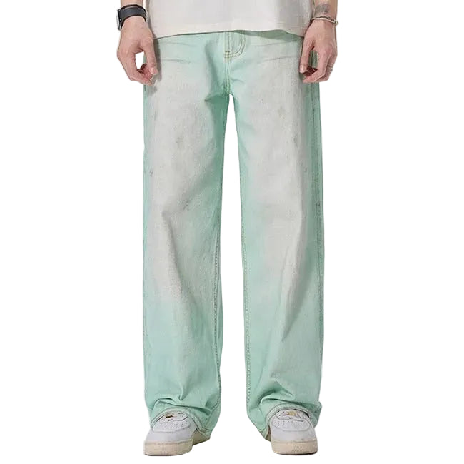 Mint Fade Wide-Leg Jeans