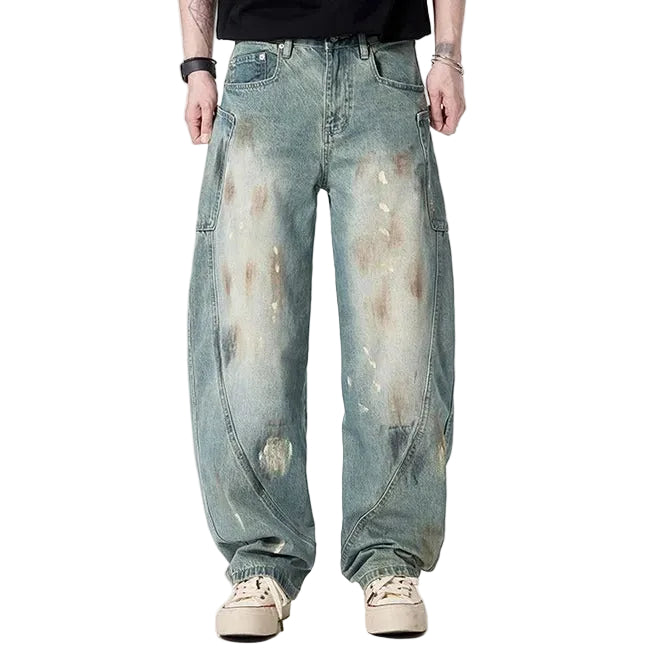 Vintage Green Wash Utility Jeans