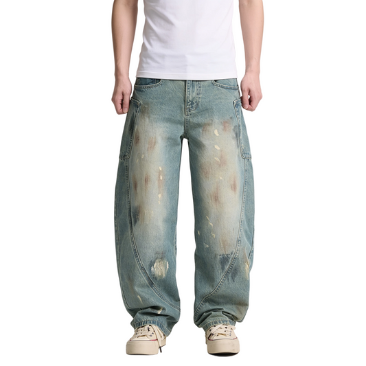 Vintage Green Wash Utility Jeans