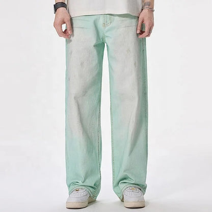 Mint Fade Wide-Leg Jeans