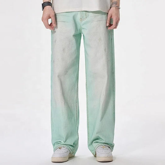 Mint Fade Wide-Leg Jeans