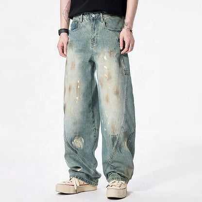 Vintage Green Wash Utility Jeans