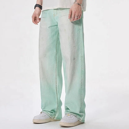 Mint Fade Wide-Leg Jeans