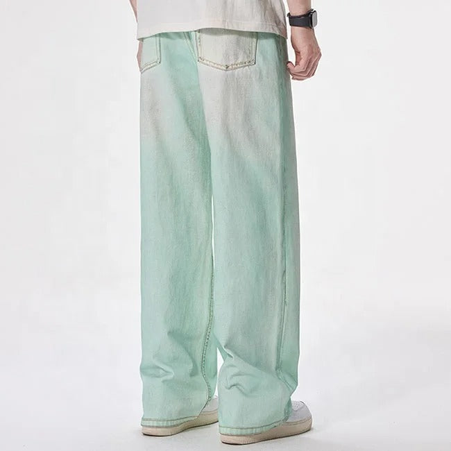 Mint Fade Wide-Leg Jeans