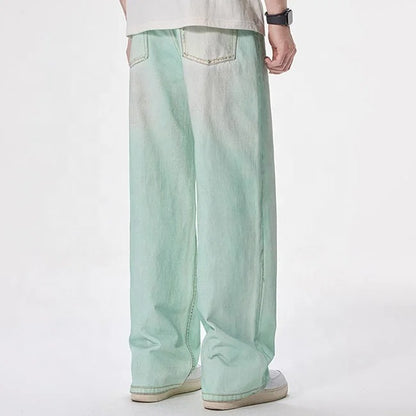 Mint Fade Wide-Leg Jeans