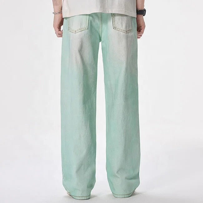 Mint Fade Wide-Leg Jeans